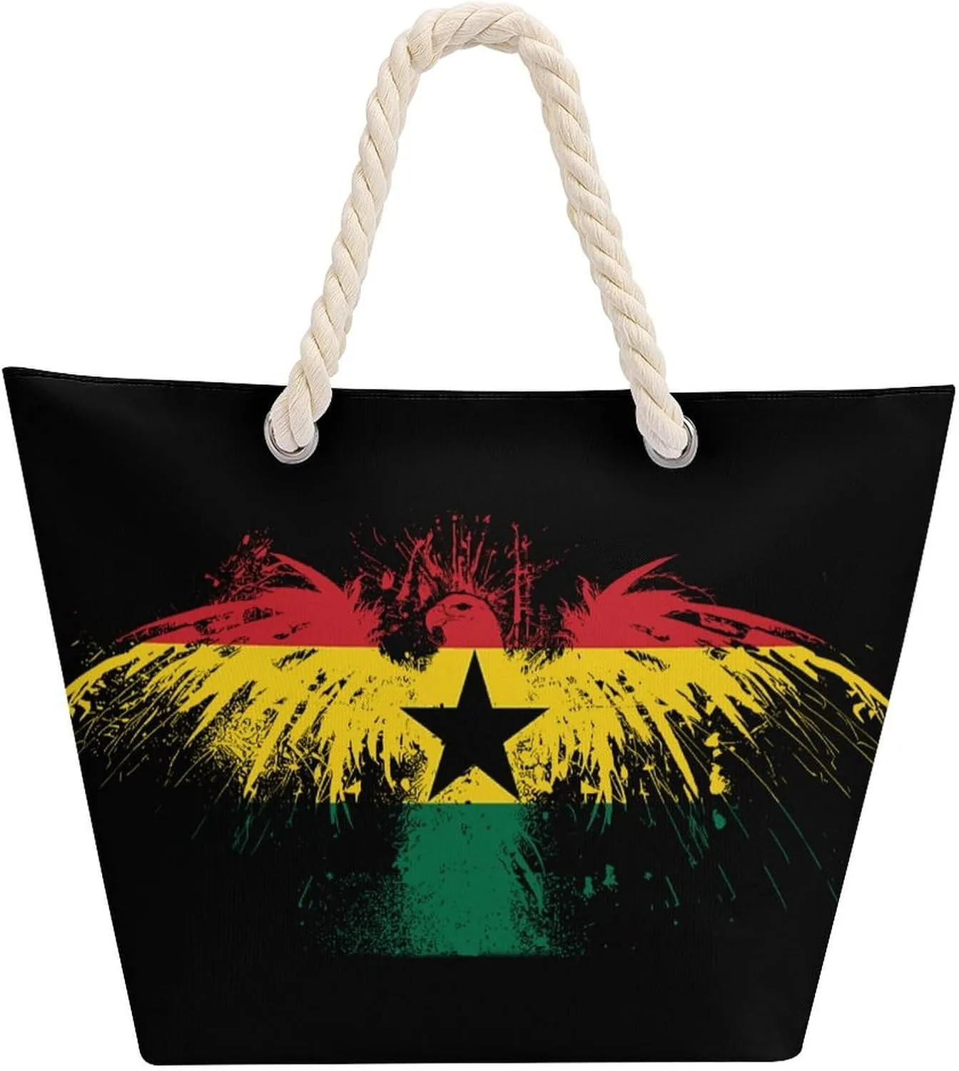 Tote Bag Large Handles Beach Bag with Zipper for Shopping Groceries Travel Outdoors Swim Pool Bag