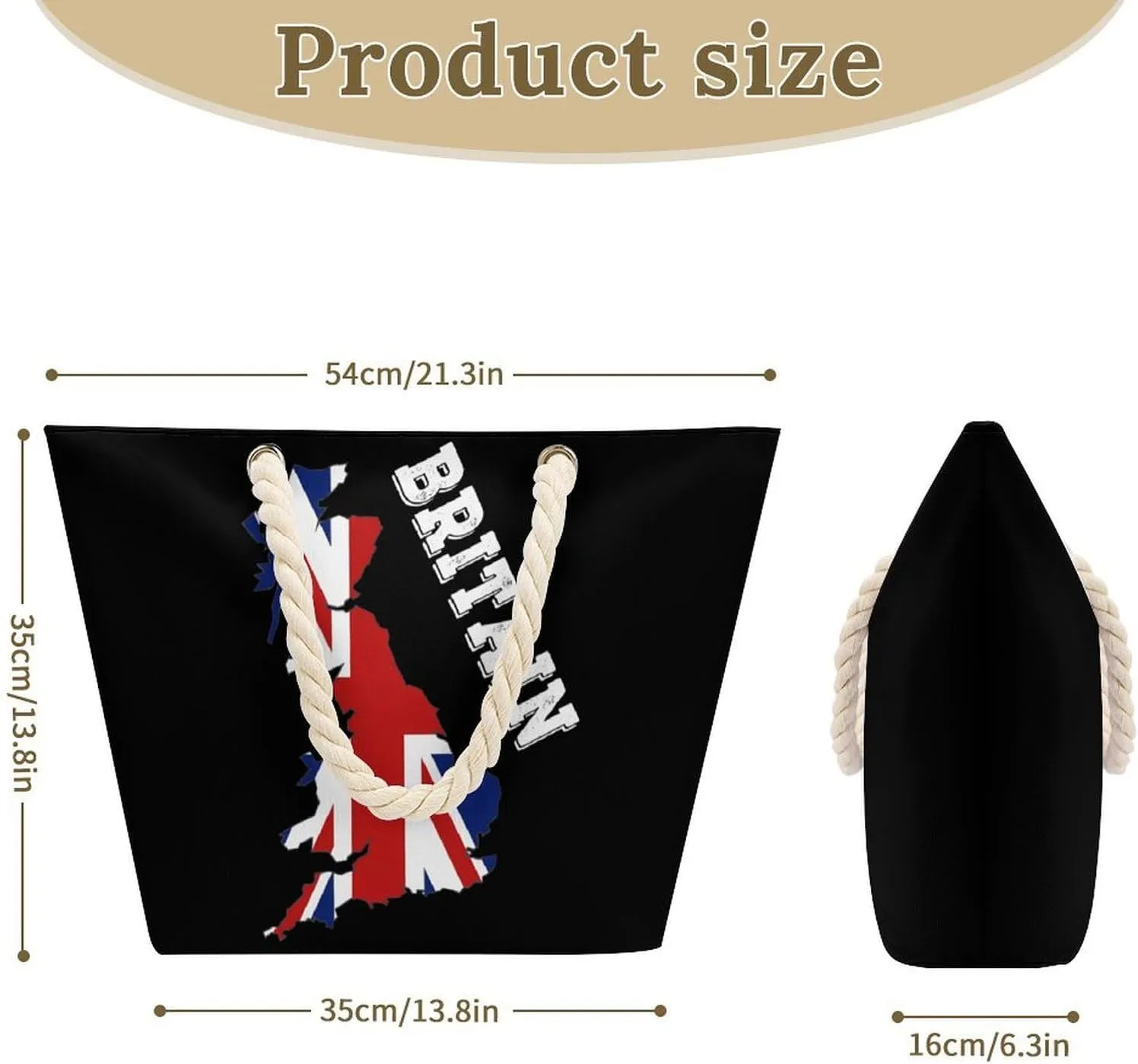 Tote Bag Large Handles Beach Bag with Zipper for Shopping Groceries Travel Outdoors Swim Pool Bag
