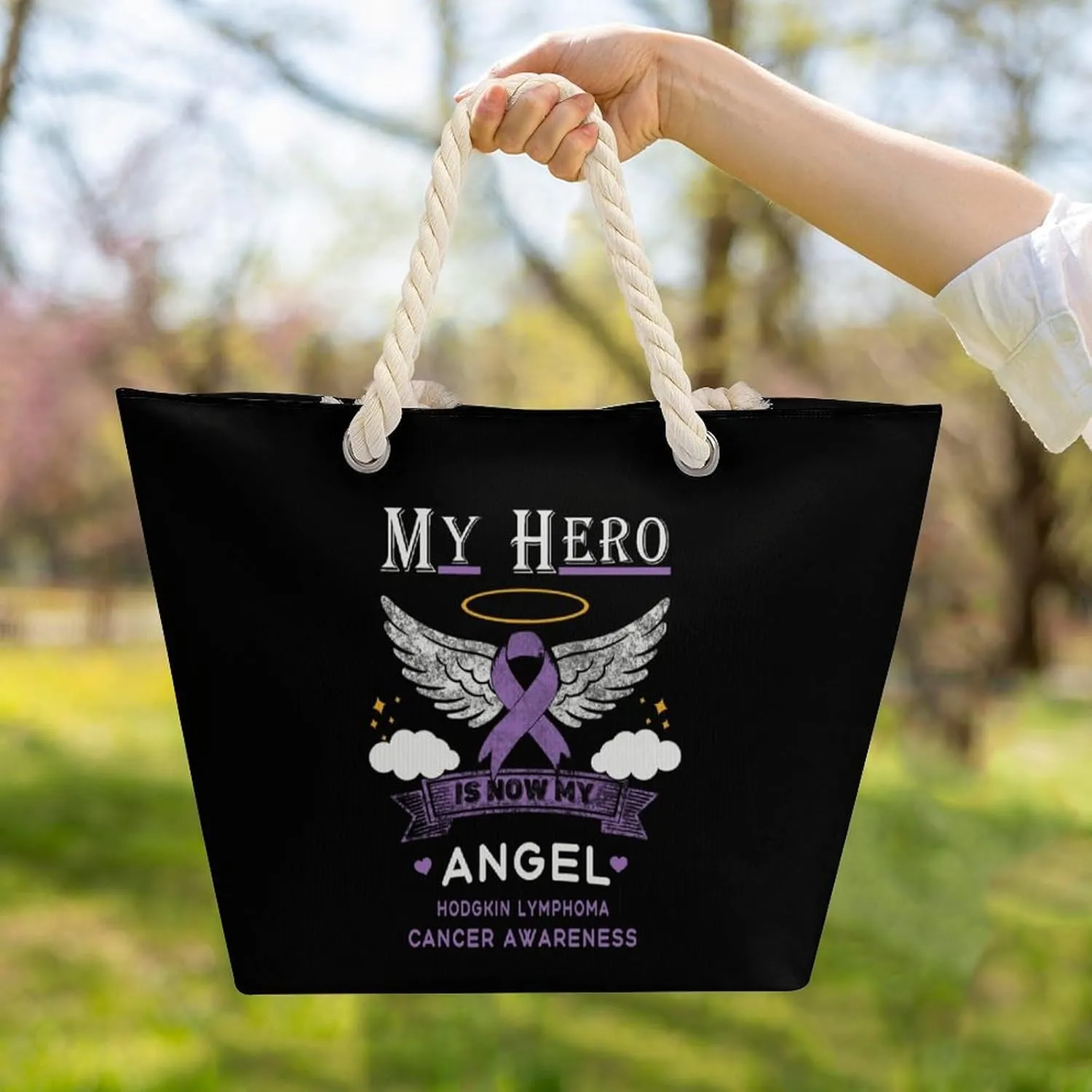 Tote Bag Large Handles Beach Bag with Zipper for Shopping Groceries Travel Outdoors Swim Pool Bag