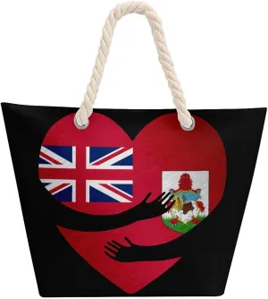 Tote Bag Large Handles Beach Bag with Zipper for Shopping Groceries Travel Outdoors Swim Pool Bag