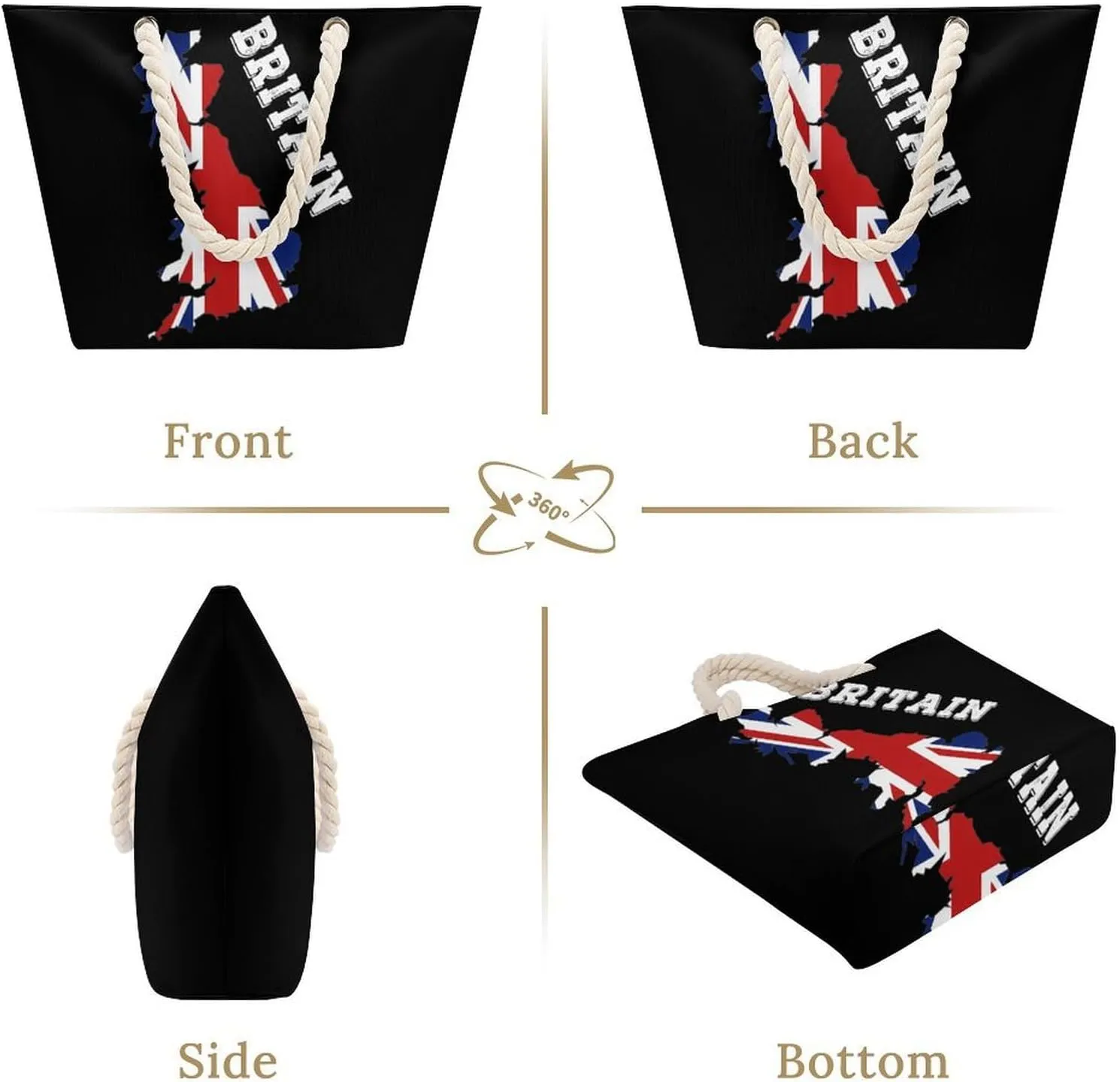Tote Bag Large Handles Beach Bag with Zipper for Shopping Groceries Travel Outdoors Swim Pool Bag
