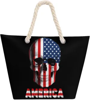 Tote Bag Large Handles Beach Bag with Zipper for Shopping Groceries Travel Outdoors Swim Pool Bag