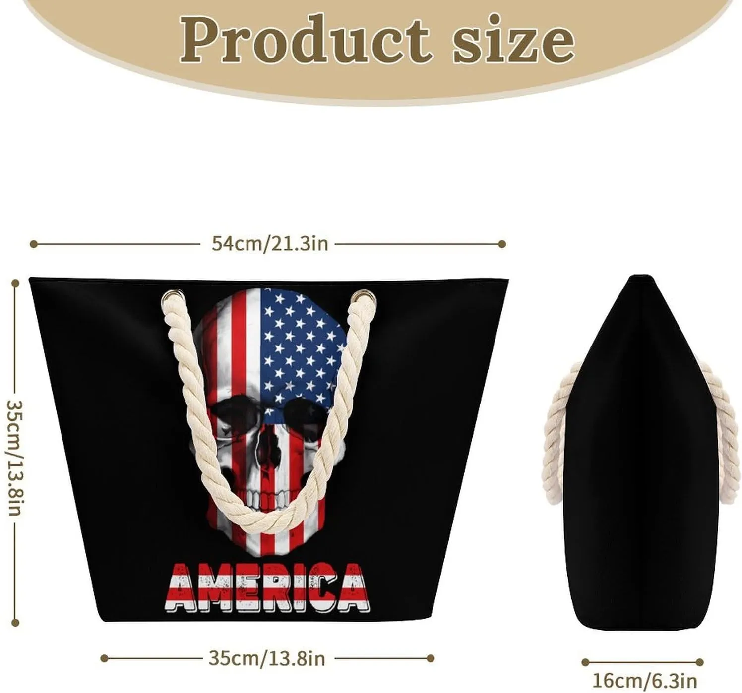 Tote Bag Large Handles Beach Bag with Zipper for Shopping Groceries Travel Outdoors Swim Pool Bag