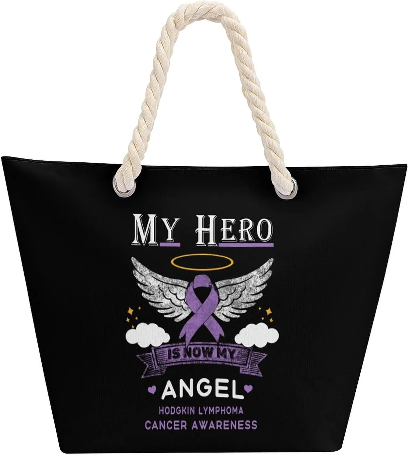 Tote Bag Large Handles Beach Bag with Zipper for Shopping Groceries Travel Outdoors Swim Pool Bag