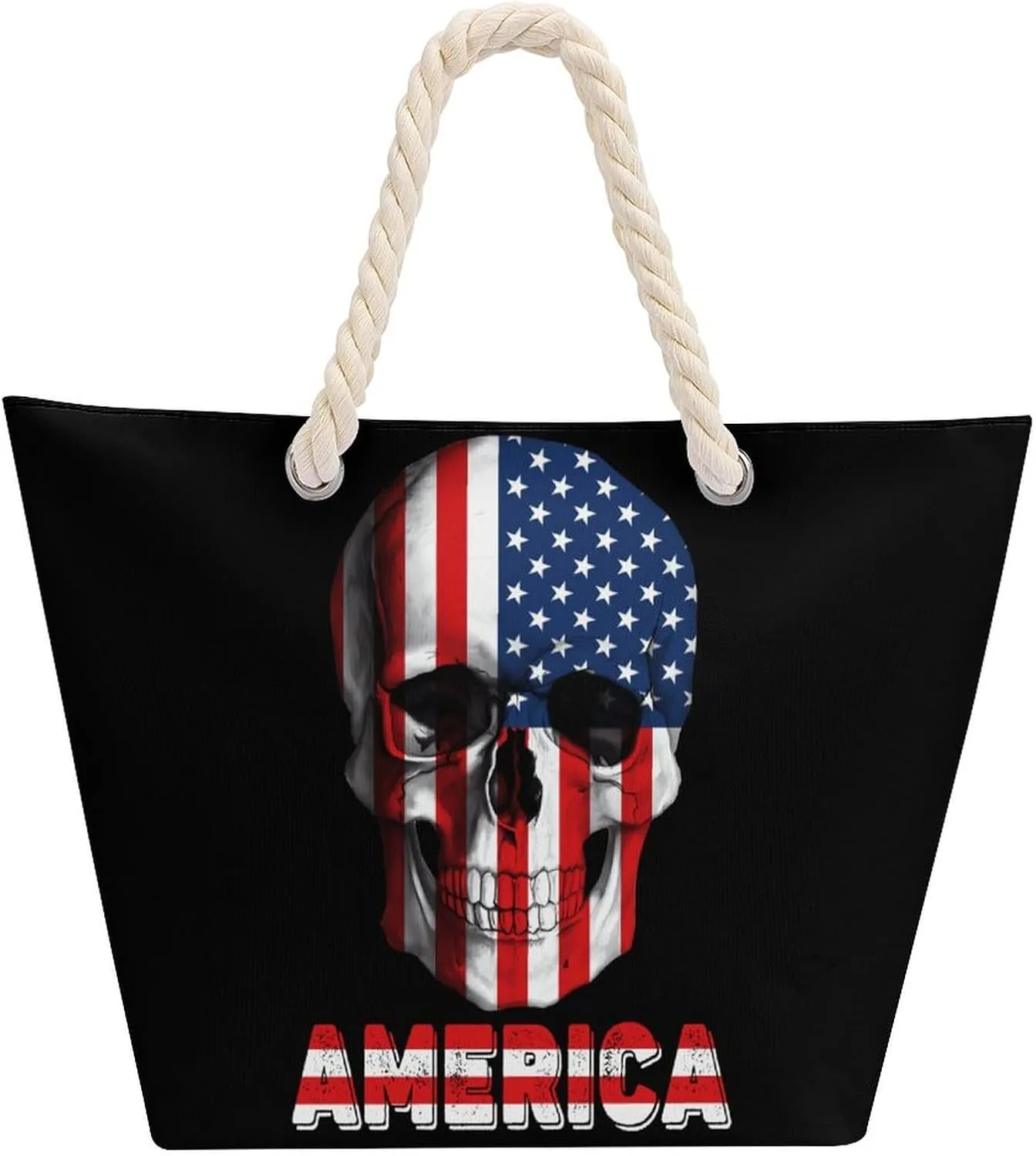 Tote Bag Large Handles Beach Bag with Zipper for Shopping Groceries Travel Outdoors Swim Pool Bag