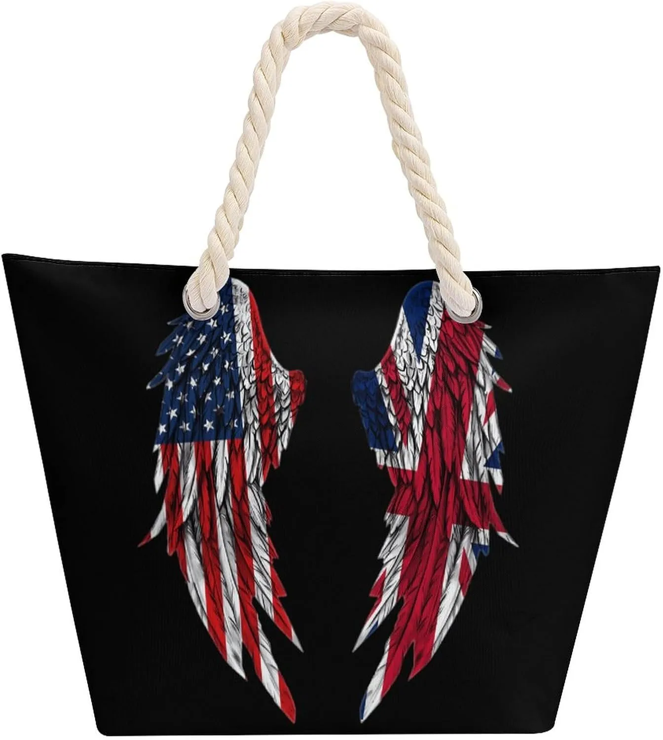 Tote Bag Large Handles Beach Bag with Zipper for Shopping Groceries Travel Outdoors Swim Pool Bag