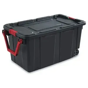 TOTE INDSTRL WHEELED BLK 40GAL