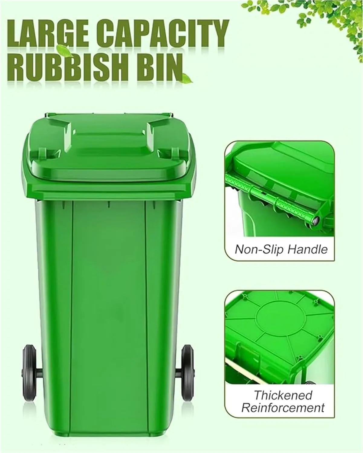 Trash Cans Outdoor Garbage Can 18/22/27/53 Gallon Large Kitchen Trash Can Terrace Patio Garbage Can Outdoor Wheeled Trash Container with Lid ＆ 100-Pcs Storage Bag For Outdoor Backyard(Yellow,53Gallon)