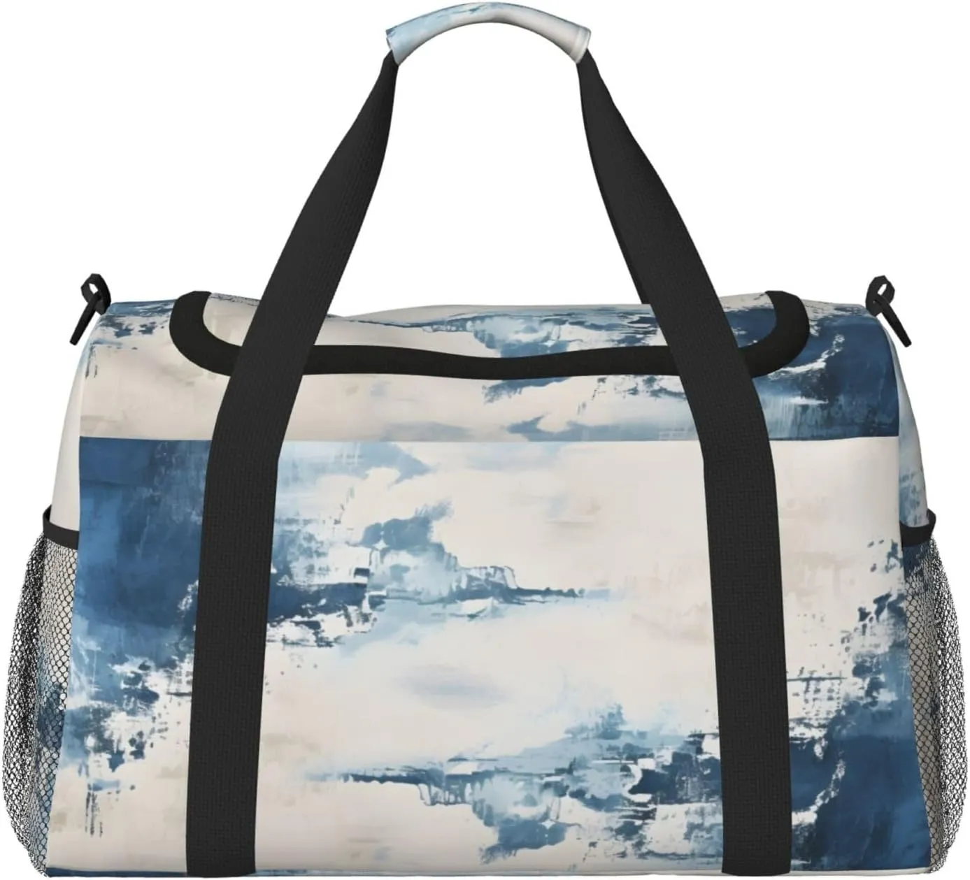 Travel Duffel Bag For Men Women, Navy Blue Art Painting Carry On Sport Gym Bag With Shoulder Strap Lightweight Waterproof Weekender Bag Overnight Bag