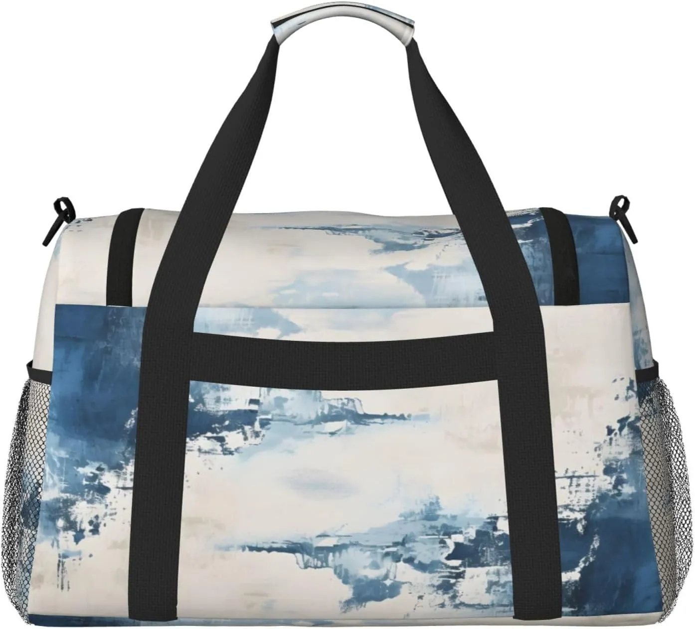 Travel Duffel Bag For Men Women, Navy Blue Art Painting Carry On Sport Gym Bag With Shoulder Strap Lightweight Waterproof Weekender Bag Overnight Bag