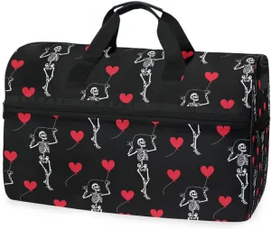 Travel Duffel Bags Romantic Skull Gothic Sports Duffel Bag Gym Bag Skull Travel Luggage Overnight Bags for Men Women Duffel Bags with Adjustable Strap for Traveling