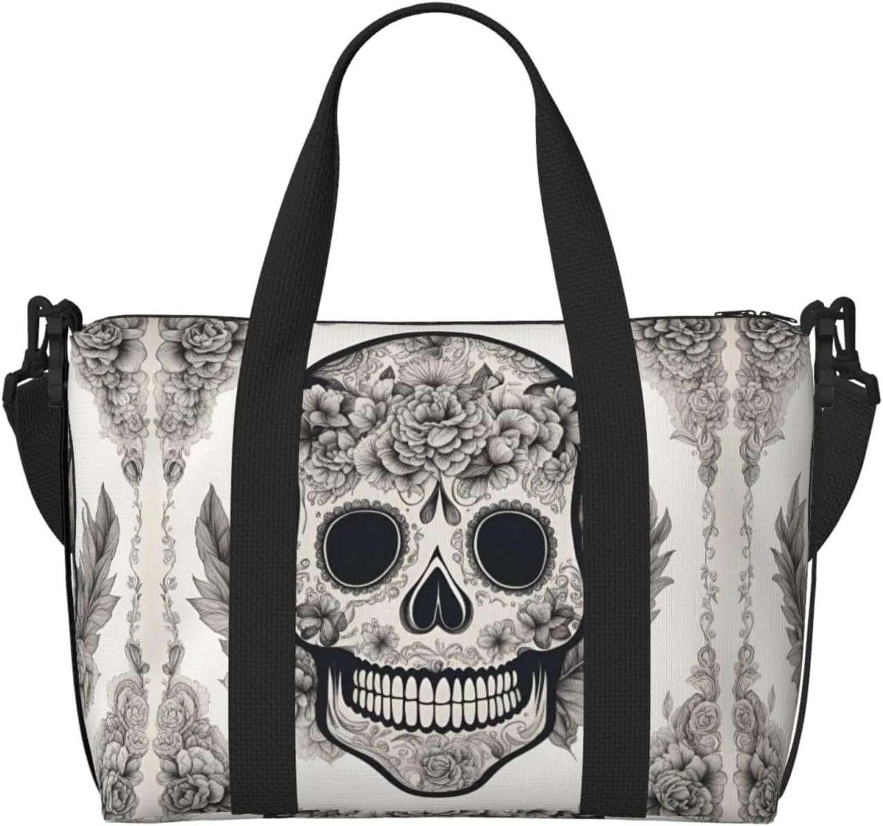 Travel Duffle Bag Weekender Bag Carry On Tote Bag Sport Gym Bag for Women Men Mexican Skull Print