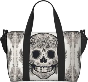 Travel Duffle Bag Weekender Bag Carry On Tote Bag Sport Gym Bag for Women Men Mexican Skull Print