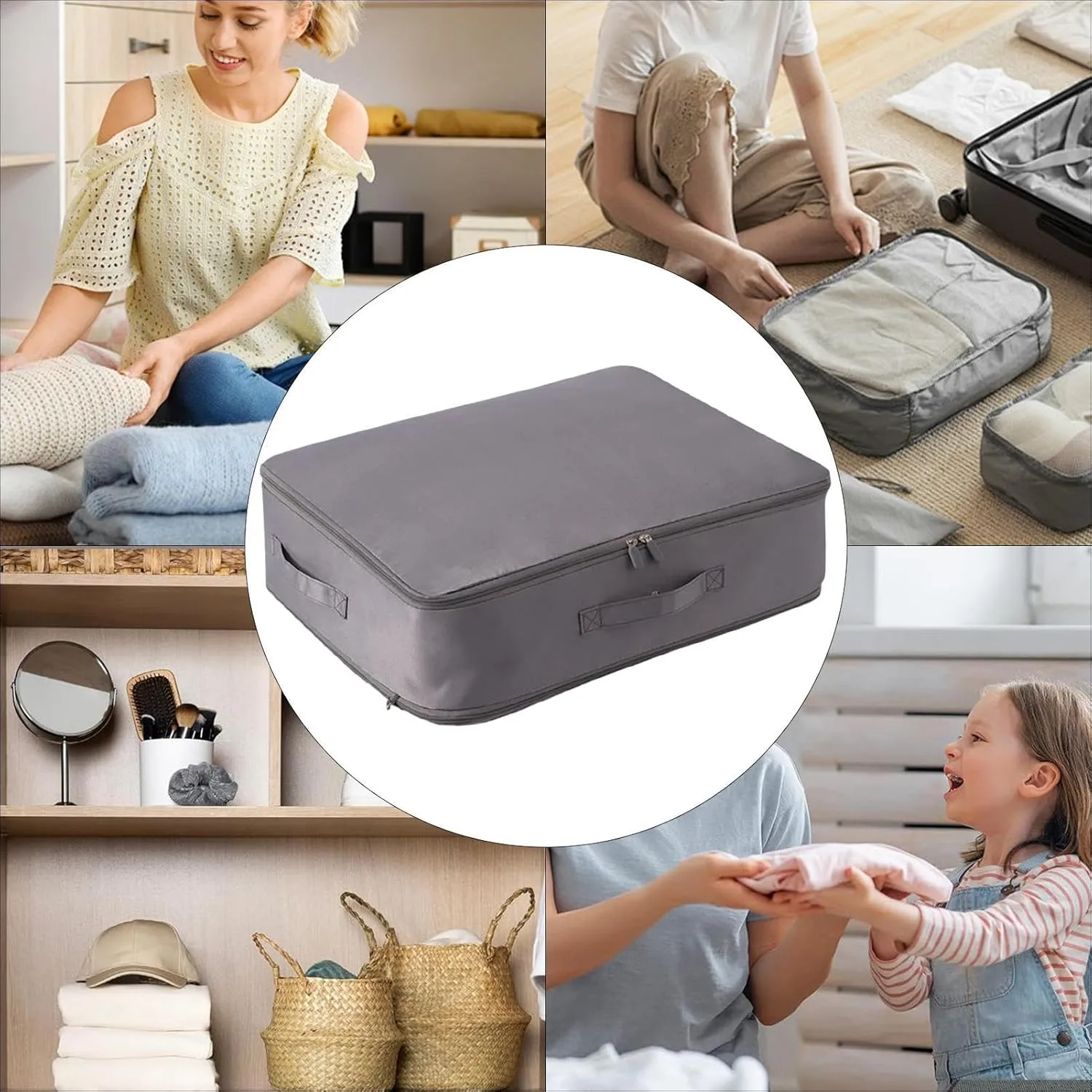 Travel Organizers - Suitcase Organizer, Packing Cube Set | Compression Zippered Cubes Bag Waterproof Luggage Storage Bags, Space Saving Containers Multipurpose Backpacking Suitcases for Travels