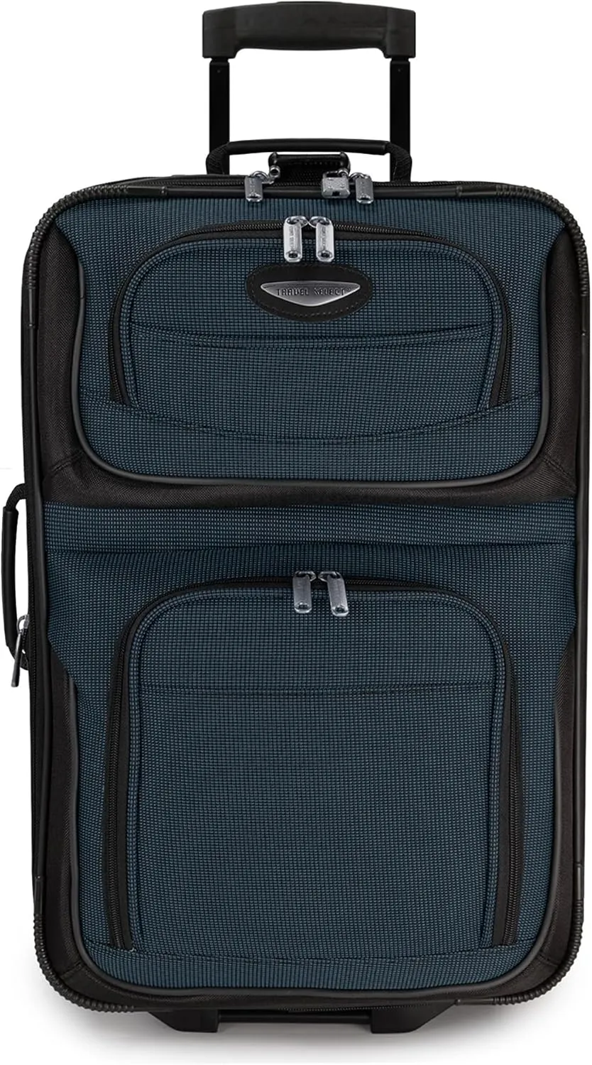 Travel Select Amsterdam Expandable Rolling Upright Luggage, Navy, 8-Piece Set