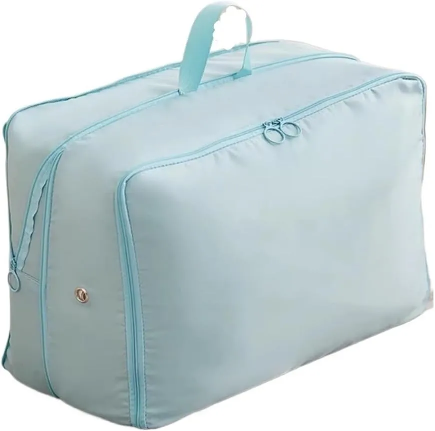 Travel Storage Bag Portable Compression Duvet Storage Bag Large Capacity Closet Quilt Organizer Cabinet Pillow Blanket Organizer(30x40x18cm-Blue,2PCS)