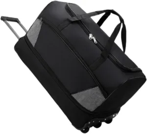Travel Trolley Duffel Bag with Wheels for Men And Women, Black, S