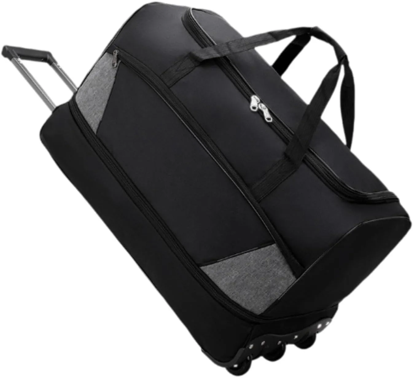 Travel Trolley Duffel Bag with Wheels for Men And Women, Black, S