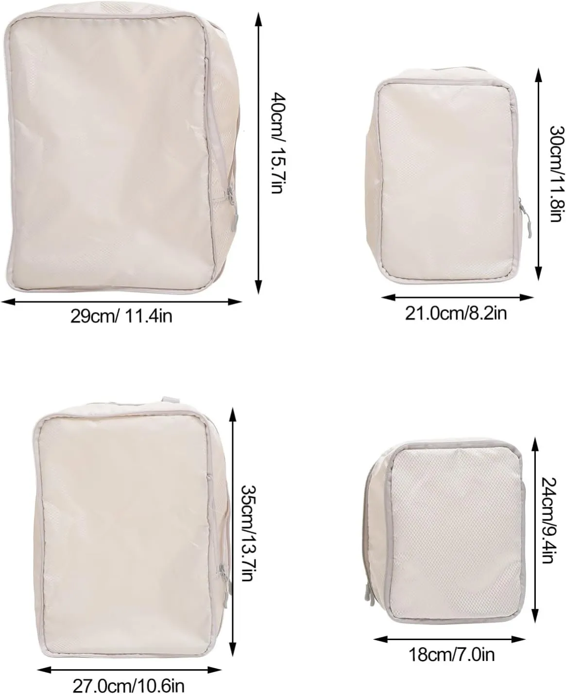 Travel Vacuum Bags 4 Pcs Compression Cubes Packing Cubes for Travel Extra Large Suitcase Organizer