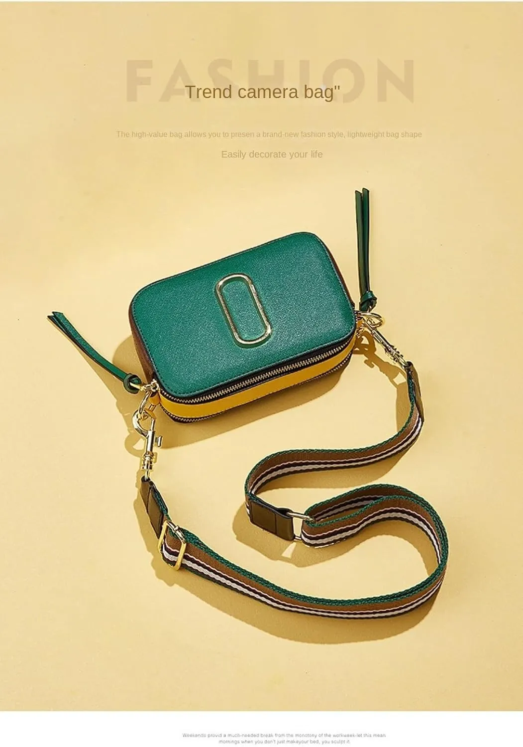 Trendy 2025 Snapshot Crossbody Bag for Women - Small Thick Strap Multi-Functional Clutch & Shoulder Bag Purse, Beige