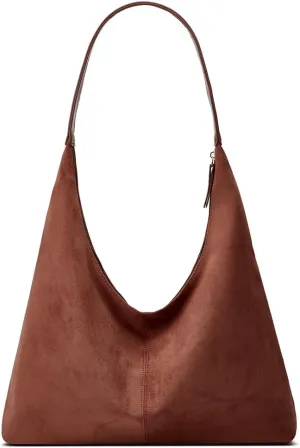 Trendy Suede Crescent Shoulder Bag Women Tote Bag Satchels Crossbody Purse Top-handle Travel College Work Tote Handbag