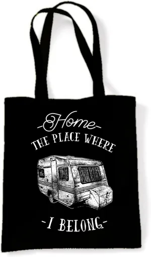 Tribal T-Shirts The Place Where I Belong Caravan Camping Shoulder Shopping Bag