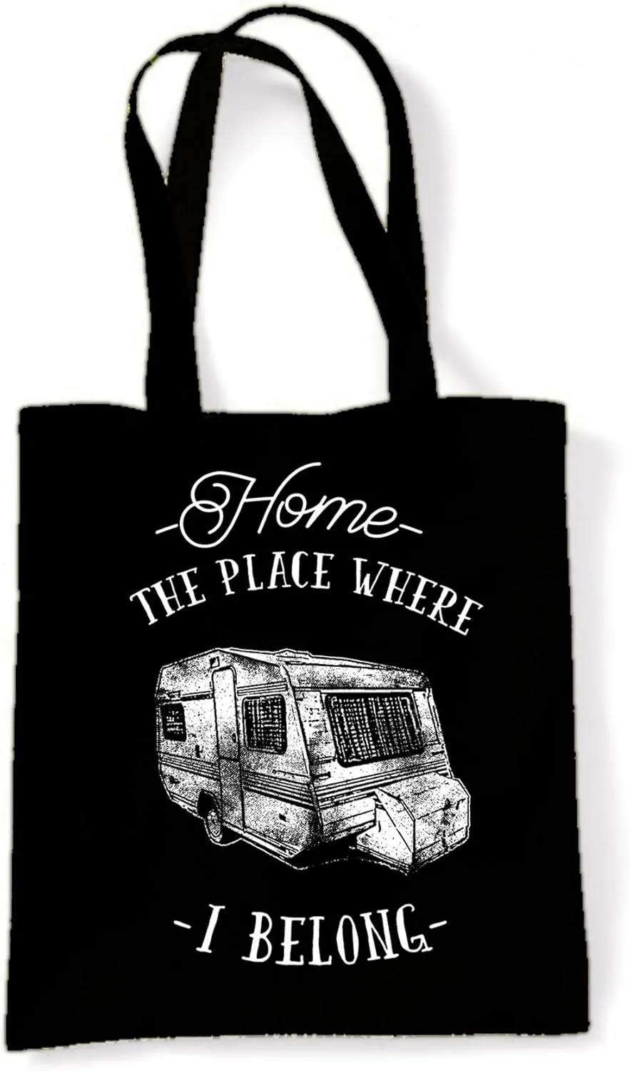 Tribal T-Shirts The Place Where I Belong Caravan Camping Shoulder Shopping Bag