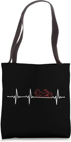 Trike Heartbeat Three-Wheeled Motorcycle Motorbike Trike Tote Bag