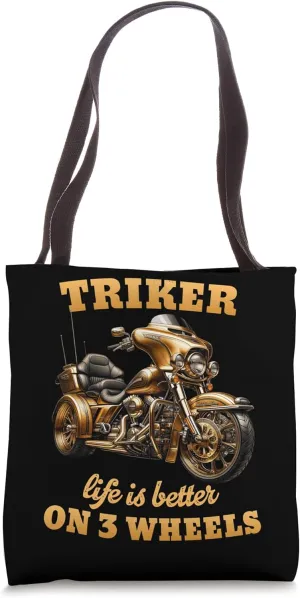 Trike Life Motorcycle trike Grandpa Three-wheeled Trike Dad Tote Bag