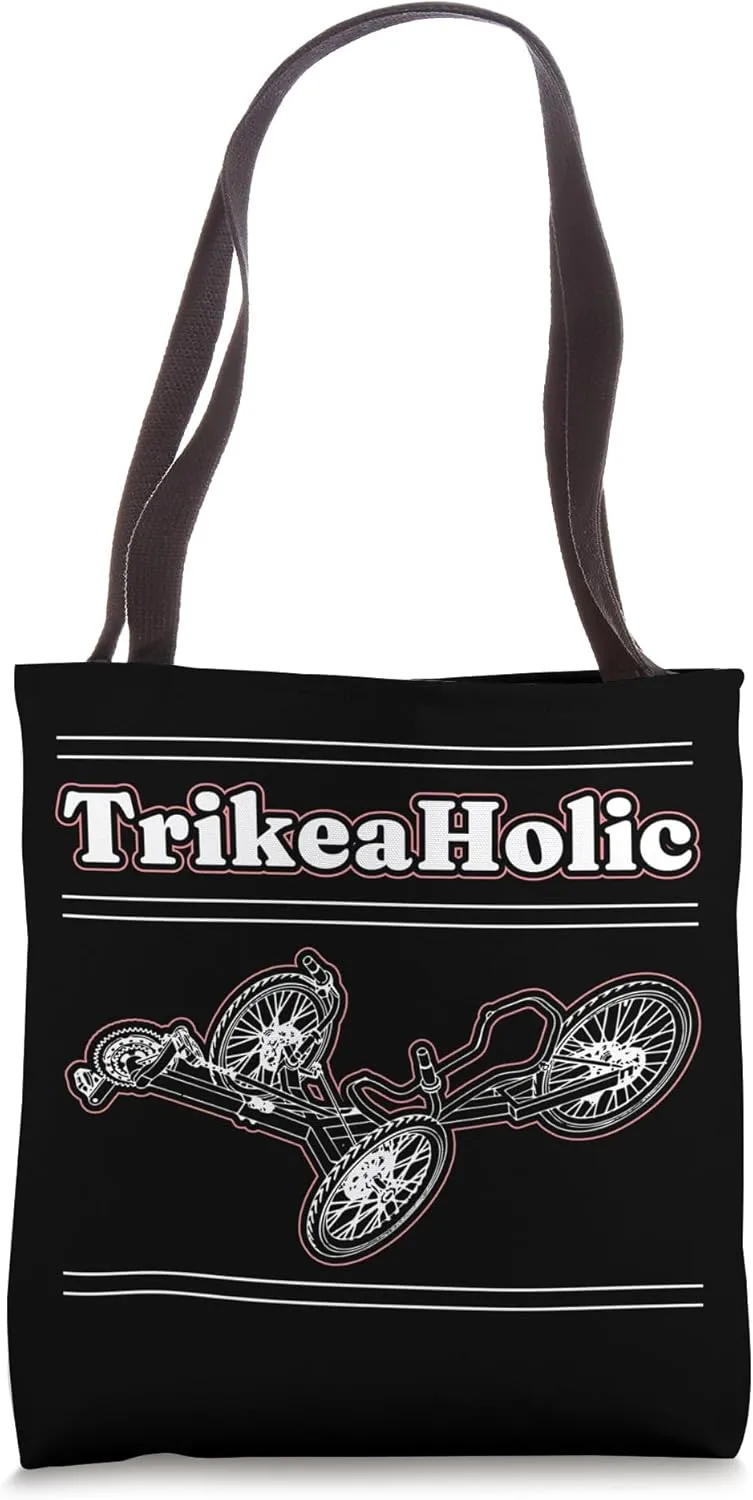 Trikeaholic Recumbent Bicycle Trike Lover Cycling Humor Tote Bag