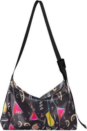 Tropical Cocktails Womens Shoulder Bag Hobo Crossbody Leather Casual Tote Bag for Women Large Summer Juice Handbag Shopping Bag