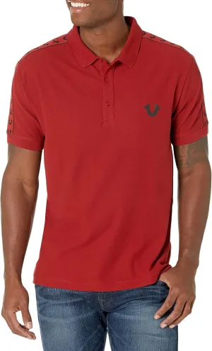 True Religion Men's Damask Short Sleeve Polo