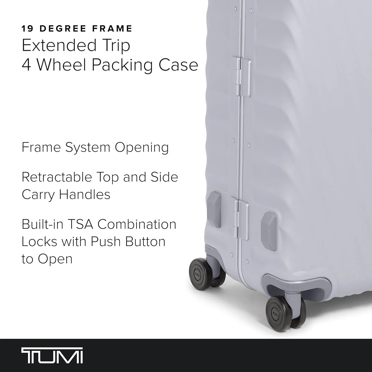 TUMI 19 Degree Frame Extended Trip 4 Wheel Packing Case - Lightweight Suitcase - Hard Shell Luggage - 30.0" X 20.5" X 11.0" - Pearl Grey Texture