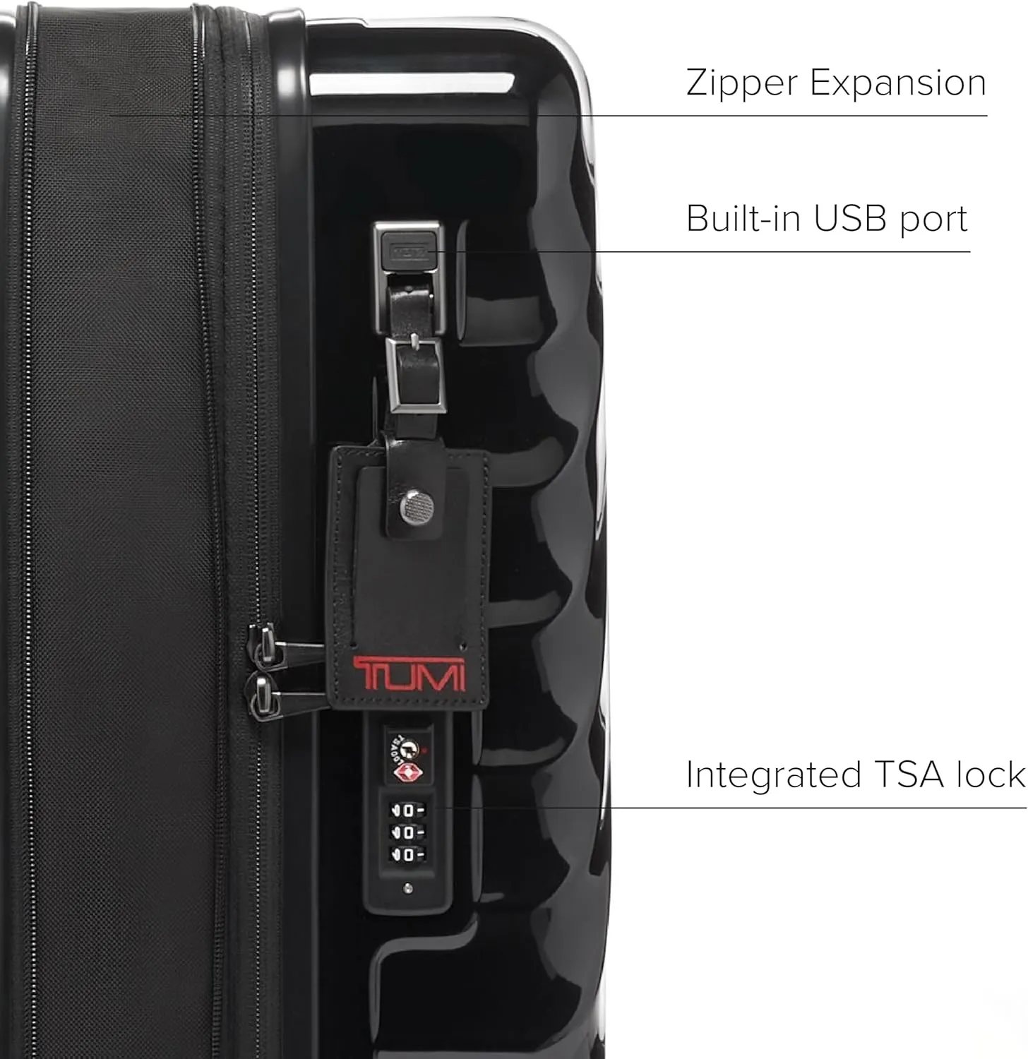 TUMI - 19 Degree International Expandable 4 Wheeled Carry-On - Hard Shell Suitcase - 21.8" X 14.0" X 9.0" - Black