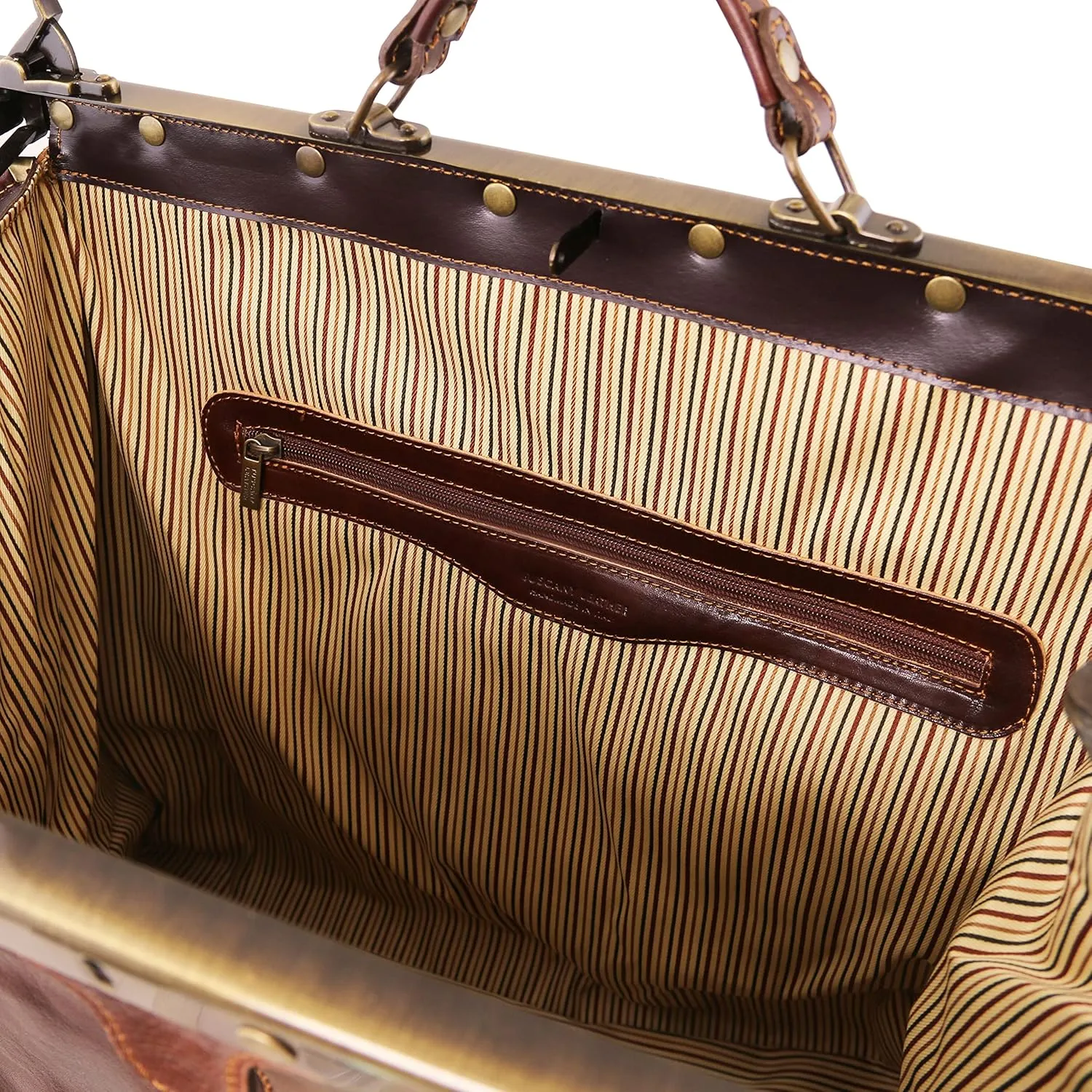 Tuscany Leather - Madrid - Gladstone Leather Bag - Large size - TL1022 (NATURAL)