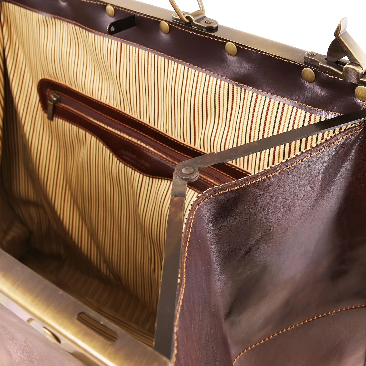 Tuscany Leather - Madrid - Gladstone Leather Bag - Large size - TL1022 (NATURAL)