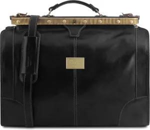 Tuscany Leather - Madrid - Gladstone Leather Bag - Small size Black - TL1023/2