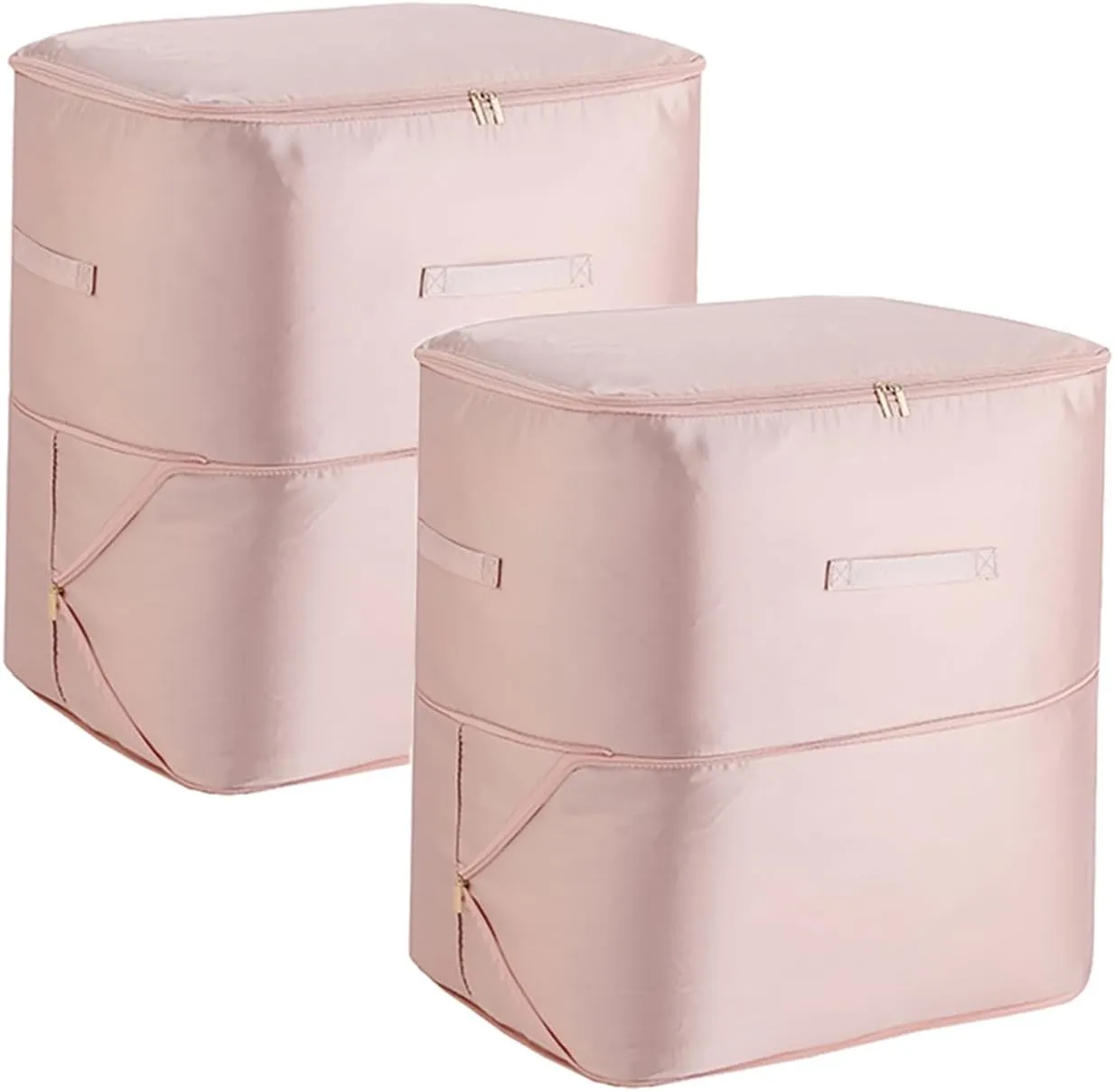 Tuza 2 Pack Space Saving Self Compression Organizer, Space Bags for Travel, Portable Moving Bags for Comforters, Blankets, Down Jacket, Pink, Extra Large, 20.5"×16.6"×23.6"