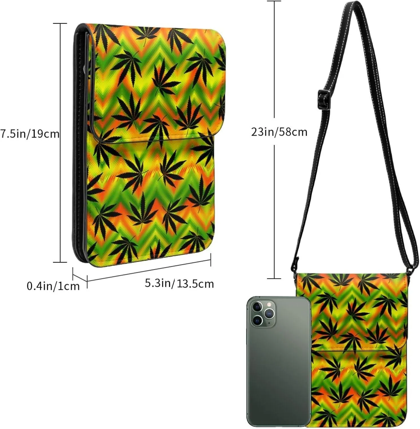 Ukraine Flag Sunflower Leather Crossbody Cell Phone Purse Small Wallet Bags Adjustable Phone Bag for Women