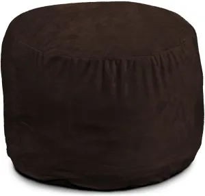 ULTIMATE SACK Bean Bag Chair Footstool Ottoman; Foam Filled Furniture, Machine Washable Covers, Double Stitched Durable Inner Liner, Multiple Colors & Fabrics Available. (Brown Suede)