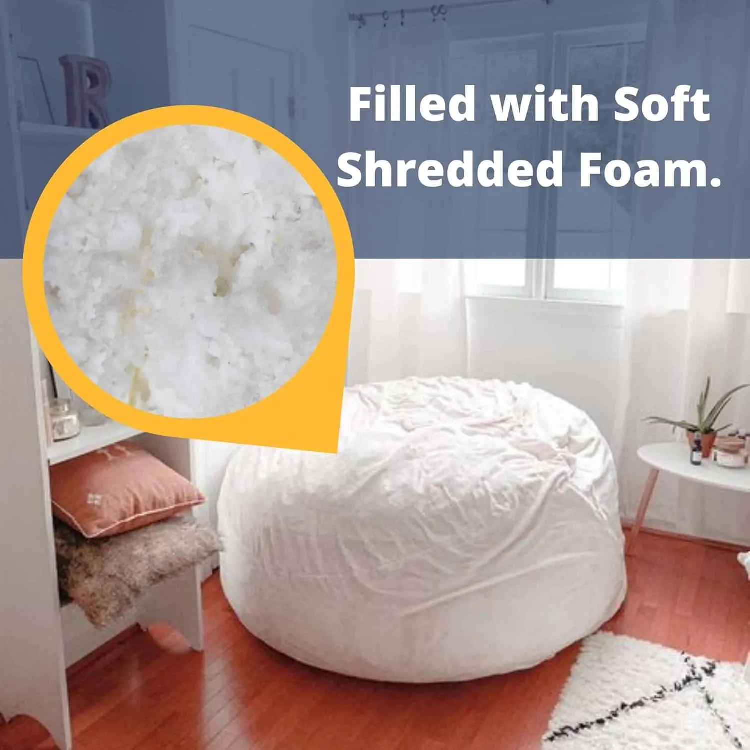 ULTIMATE SACK Bean Bag Chair Footstool Ottoman; Foam Filled Furniture, Machine Washable Covers, Double Stitched Durable Inner Liner, Multiple Colors & Fabrics Available. (Brown Suede)