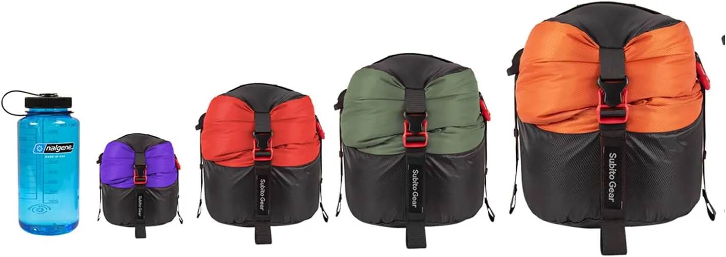 Ultra-Light Compression Stuff Sack, 70D Nylon Sleeping Bag Stuff Sack 1L/5L/7L/17L/25L Compression Bag Space Saving Gear for Camping Hiking Backpacking