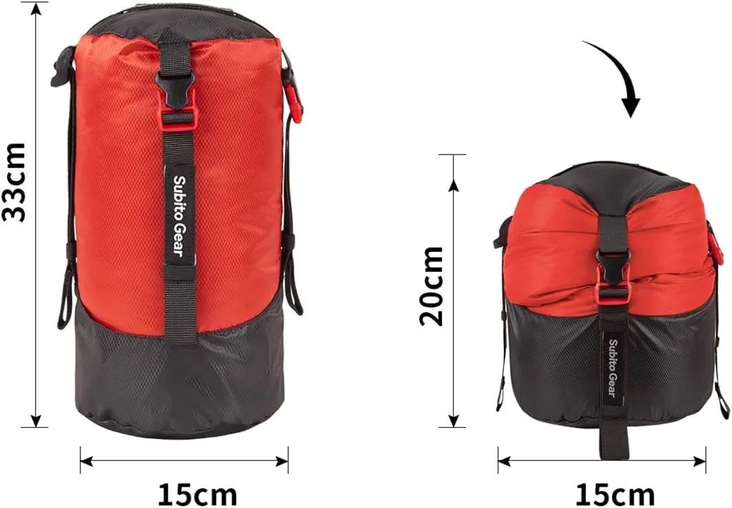 Ultra-Light Compression Stuff Sack, 70D Nylon Sleeping Bag Stuff Sack 1L/5L/7L/17L/25L Compression Bag Space Saving Gear for Camping Hiking Backpacking