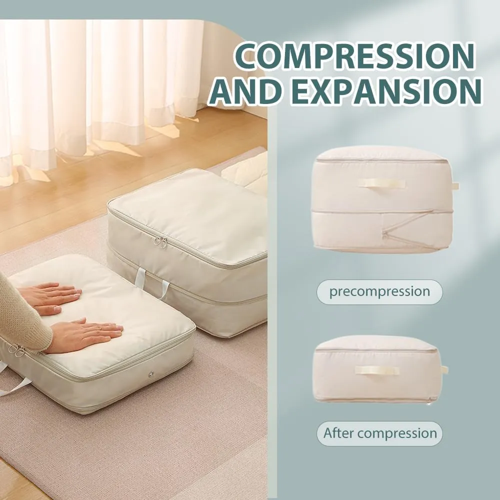 Ultra Space Saving Self Compression Organizer, 2025 New Space Saver Quilt Compression Storage Bag, Portable Space Saver Storage Packing Bags for Comforters, Blankets, Bedding (Grey, L - 54*42*30 cm)