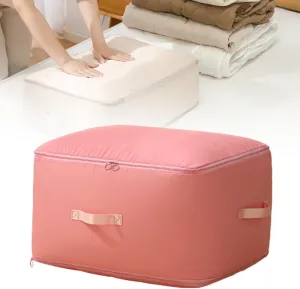 Ultra Space Saving Self Compression Organizer, 2025 New Space Saver Quilt Compression Storage Bag, Portable Space Saver Storage Packing Bags for Comforters, Blankets, Bedding (Pink, XL - 54*42*50 cm)