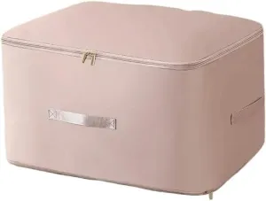 Ultra Space Saving Self Compression Organizer Compression Duvet Storage Bag Large Capacity Closet Cabinet Organizer StoragePouch(Oversize pink,1PCS)