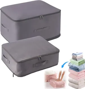 Ultra Space Saving Self Compression Organizer, Compression Storage Bags for Clothes, Quilt Compression Bags for Storage, Storage bags with Zipper, Duvet Storage Bag Large Capacity Organizer Bag