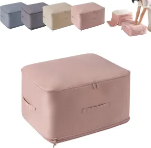 Ultra Space Saving Self Compression Organizer, Storage Tote for Space Saving, Self Compression Moving Organizer Bags for Comforters, Clothes, Blankets (Pink,X-Large)