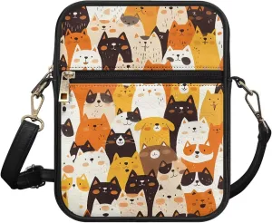 Unisex Leather Purse, Handbag Portable Crossbody Bag with Inside Card Slots Fashion Prints for Easter & Daily Uses
