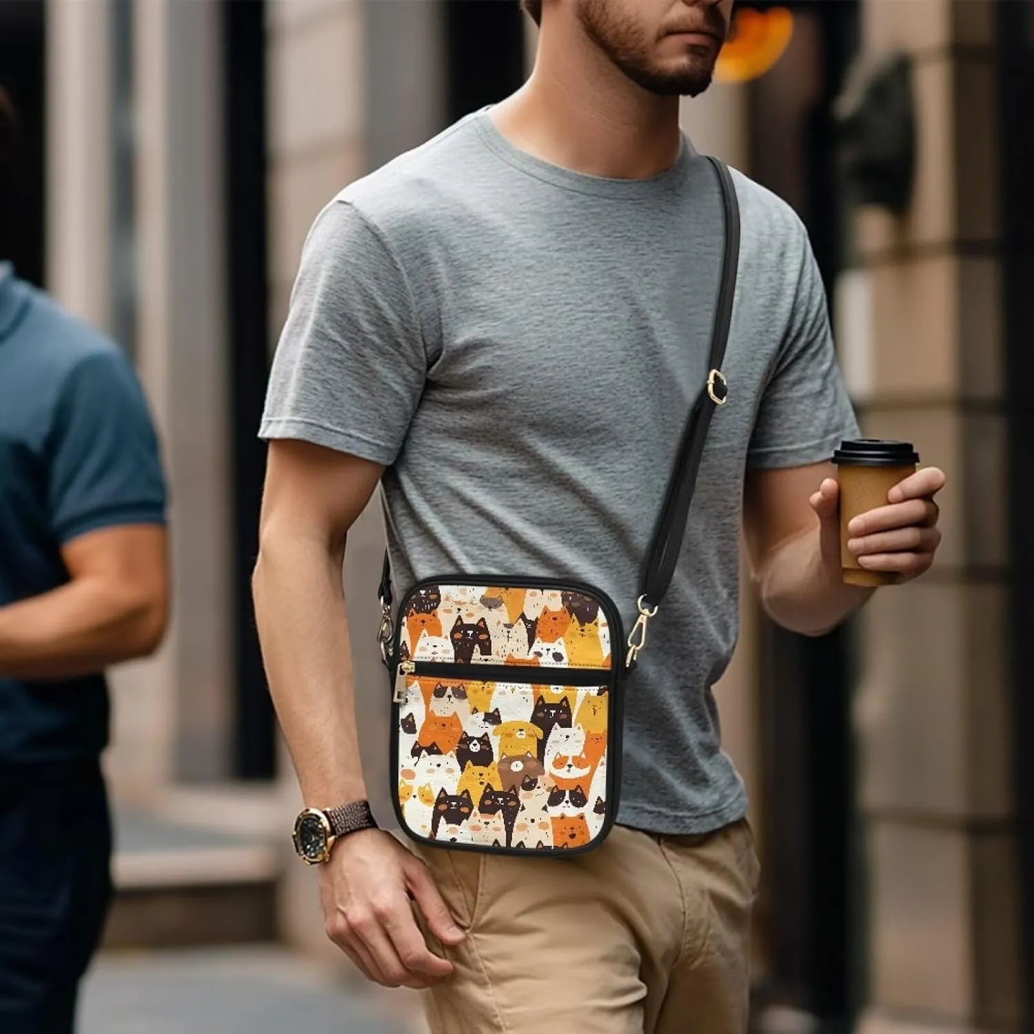 Unisex Leather Purse, Handbag Portable Crossbody Bag with Inside Card Slots Fashion Prints for Easter & Daily Uses